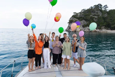 The school leaving party on the yacht