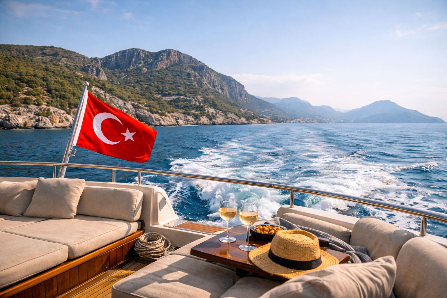 роскошная яхта Brilions в Турции с видом на море и горы аренда яхт Brilions Турция морская прогулка